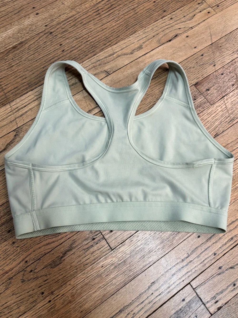 Nike Sage Green Racerback Sports Bra with White Swoosh